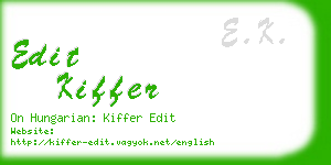 edit kiffer business card